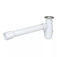 Сифон для умивальника SoloPlast Т-0116, сітка - нержавіюча сталь, гофра