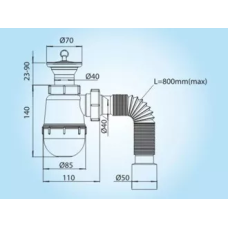 Сифон для кухонної мийки SoloPlast К1310, корок