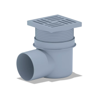 Трап горизонтальний ANI-plast TA1610 Ø110/90° регульований 150х150 мм, пластик (TA 1610)