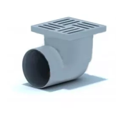 Трап для душу Kronoplast ТА1110 Ø110/90°, кутовий, 150х150 мм, сірий
