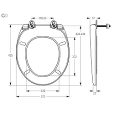 Сидіння для унітазу SoloPlast SP1, кріплення пластик, 372х425 мм, сірий