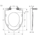 Сидіння для унітазу SoloPlast SP6, кріплення пластик, 365х445 мм SOLOPLAST (СП-6)