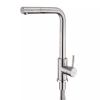 Frap Змішувач для кухні з висувним виливом F60899, сатин