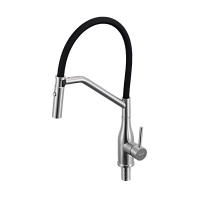 GAPPO Змішувач для кухні G4098-15 з гнучким виливом, нерж. сталь, сатин (G4098-15)