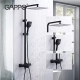 Душова система GAPPO G2417-60 термостат, вилив - перемикач на лійку, чорний