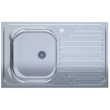 Мийка нерж.UA 5080-L товщ-0.4mm, р-р-500*800*140mm Polish (накладна) (5080-L)