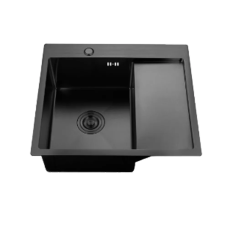Кухонна мийка ITAL HD5851L, 580x510мм, нержавіюча сталь, ліва, чорний