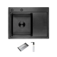 Кухонна мийка ITAL HD6350L, 630x500мм, нержавіюча сталь, ліва, чорний ITAL (ID6350L-B)