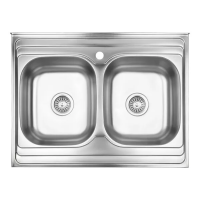 WEZER Мийка на дві чаші 7848(08) Deсоr 790x480x180 мм + сифон