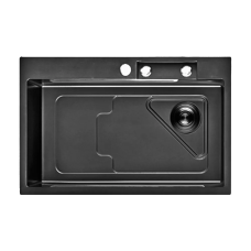 Кухонна мийка ITAL HD7246B, 720x460мм, нержавіюча сталь, чорний