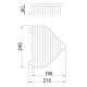 Полиця металева кутова Frap F335, 240х60 мм, хром