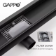 Трап для душу GAPPO G86007-36, 70х600 мм, нержавіюча сталь, чорний
