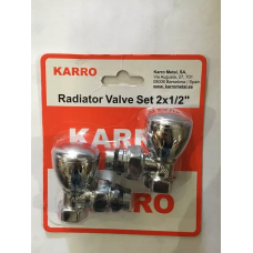 Комплект вентилів рушникосуш (верх+верх, хром) KARRO (KR 319+KR 319) {1}
