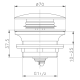 Донний клапан ITAL HF1056, автомат,Ø70мм, 1 1/2
