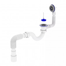 Сифон для ванни прямоточний Kronoplast В-1050 40/50 з переливом (SV26000133)