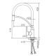 Змішувач для кухні Frap F4552 з гнучким виливом, сірий/хром
