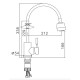 Змішувач для кухні Frap F44899-1 з гнучким виливом, 2 режими