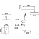 Встроенная душевая система FAOP A7109-6, излив - переключатель на лейку, 3 режима, черный