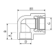 Кутник 90° PP-r з внутрішньою різьбою ITAL 25 мм x 3/4