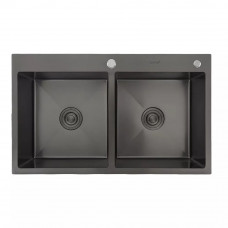 Кухонная мойка GAPPO GS8350-6 накладная 830x500 мм, нержавеющая сталь, поверхность PVD
