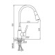 Змішувач для кухні Frap F4044-8 з гнучким виливом, 2 режими, білий/хром