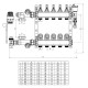 Комплект коллектора с встроенными расходомерами ITAL UHW-B04, нержавеющая сталь, подключение угловое