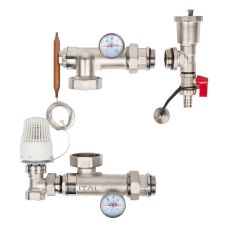 Насосно-змішувальний вузол для теплої підлоги ITAL MG1-B 1"x3/4" терм. клапан кутовий, без насосу