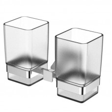 Двойная стеклянная чаша для щеток GAPPO G1908, латунь, матовый хром