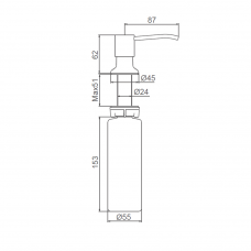 F408-9 Дозатор жидкого мыла встроенный (нерж./пластик) 300мл (серый Gungrey) {50/1}