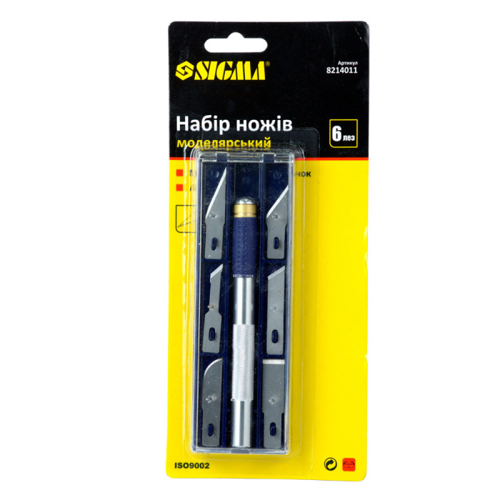 Набор моделярских ножей 6шт + держатель SIGMA (8214011)