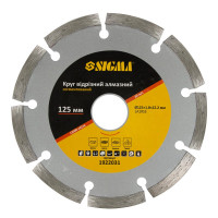 SIGMA Круг відрізний алмазний сегментований Ø125×1.8×22.2мм, 12000об/хв (1922031)