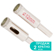 Коронки алмазные по керамике и стеклу Ø12мм (КРАТНО 2шт) SIGMA (1541121) (2 шт)