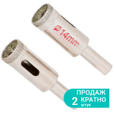 Коронки алмазные по керамике и стеклу Ø14мм (КРАТНО 2шт) SIGMA (1541141) (2 шт)