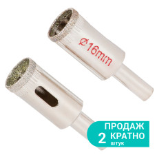 Коронки алмазные по керамике и стеклу Ø16мм (КРАТНО 2шт) SIGMA (1541161) (2 шт)