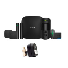 Ajax StarterKit CAM + LeaksProtect (2шт) + WallSwitch + кран з електроприводом Honeywell 220 One ДУ32 (HAV32)