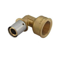 KAN-therm Отвод латунный press 90 с пресс-кольцом 26x3 с наружной резьбой G1