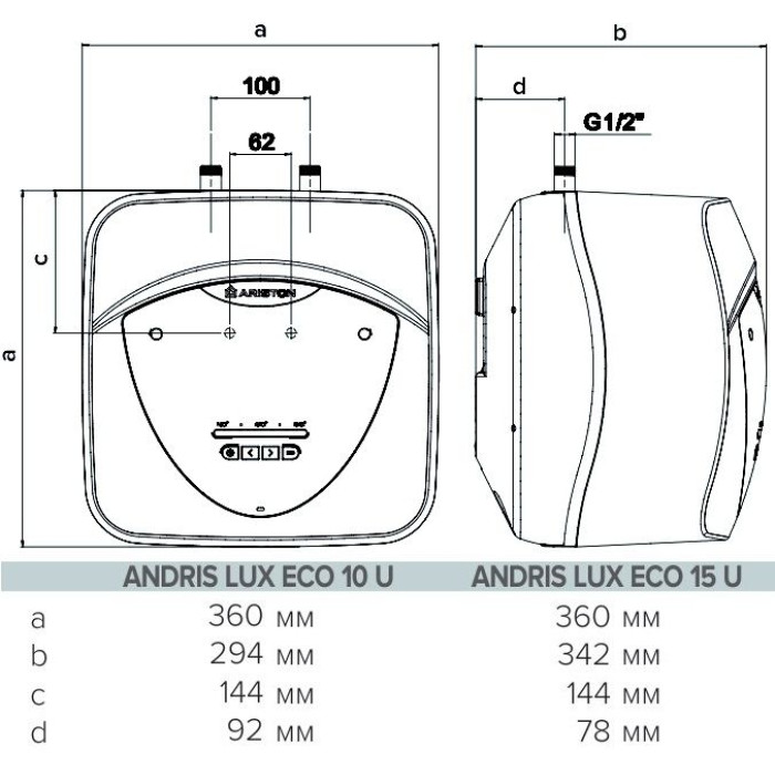Водонагреватель (бойлер) Ariston  Andris Lux Eco 10U PL EU