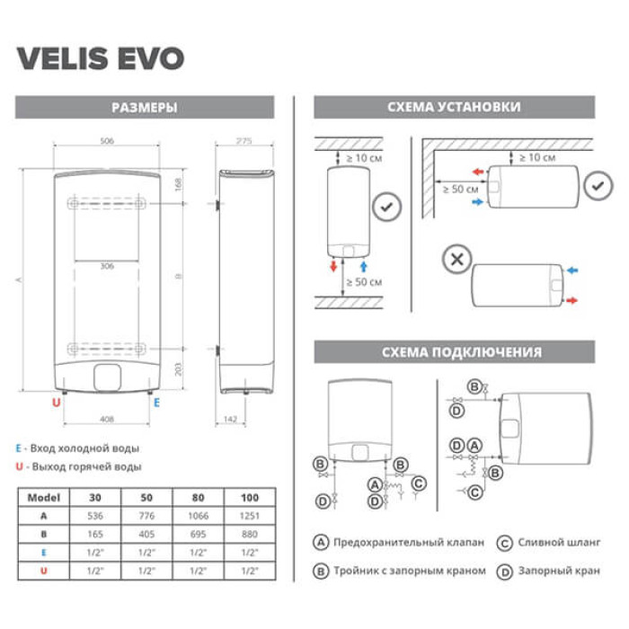 Водонагрівач (бойлер) ARISTON VLS EVO 50 EU