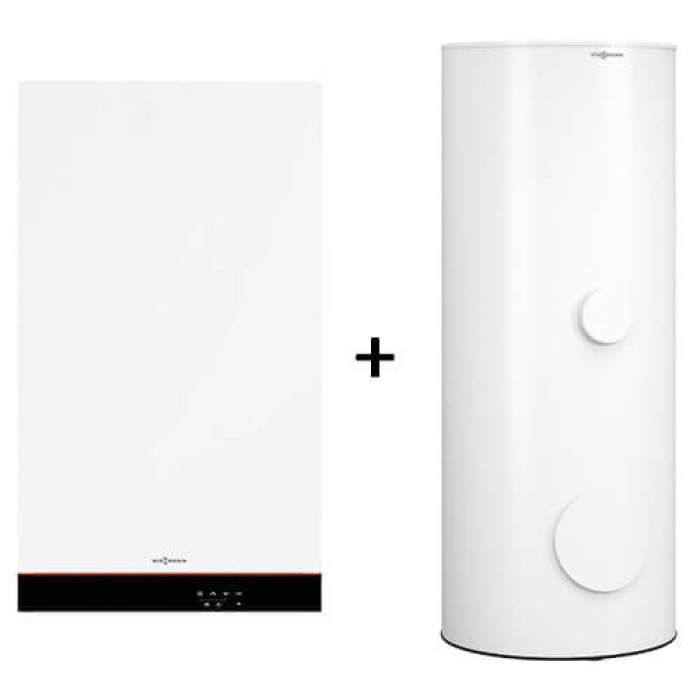 Пакетное предложение котел Viessmann Vitodens 050-W B0HA 25 кВт 1-конт. з бойлером 100л, датчиком и дымоходом  (Z024848)