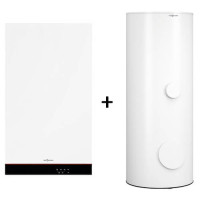 Пакетна пропозиція котел Viessmann Vitodens 100-W B1HF 25 кВт з бойлером 120л, датчиком та димоходом (Z023192)