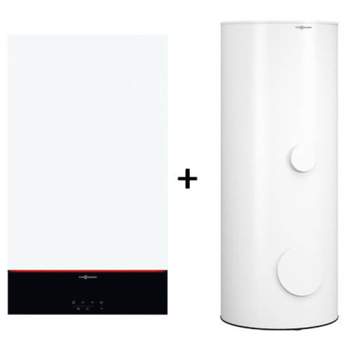 Пакетное предложение котел Viessmann Vitodens 100 B1HF 25 кВт з бойлером, датчиком и дымоходом  (Z023196)