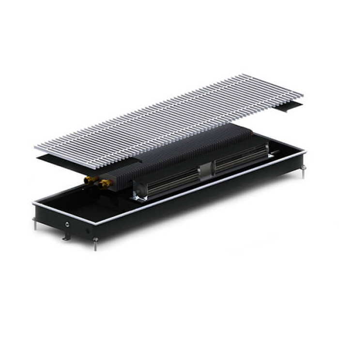 Внутрішньопідлоговий конвектор  Carrera MV Black 250х2250х65+вент. DC24V (MVB24dc_25/225/6.5)