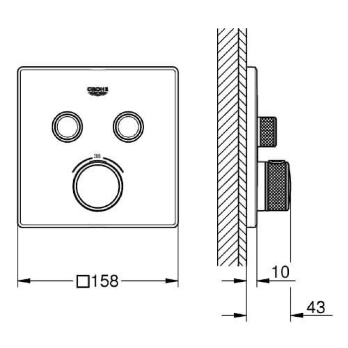 Набір для душу Grohe SmartControl Cube на 2 споживача прихованого монтажу  (23409SC0)