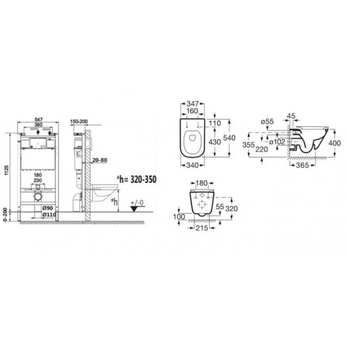 Комплект Roca ACTIVE (A89P11001B+A34H470000)