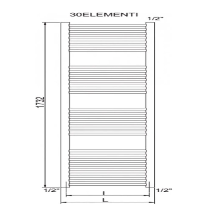 Полотенцесушитель Cordivari RDT Lisa 22 550/1800 белый (3551646101015)