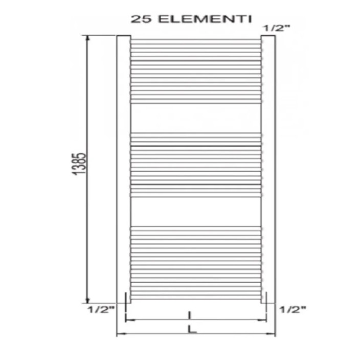 Рушникосушка Cordivari RDT Lisa 22 Curvo 450/1400 білий (3551646101049)