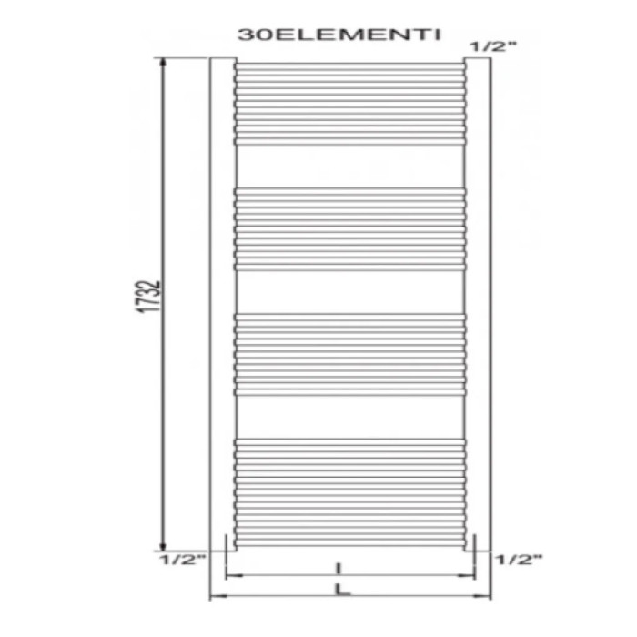 Рушникосушка Cordivari RDT Lisa 22 Curvo 550/1800 білий (3551646101055)