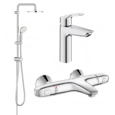 Набор смесителей для ванны и душа Grohe Eurosmart New + Grohtherm 1000 (UA34102TS0)