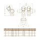 Коллектор угловой Ø1″ x 4 выхода x 3/4″ EK (красные ручки) никель Carlo Poletti Srl (C324N12QR)