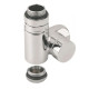 Кран відсікаючий трьохосьовий ХРОМ Ø1/2″ SX (лівий) COMBI CORNER (підкл. тену) Carlo Poletti Srl (V110410BSX)